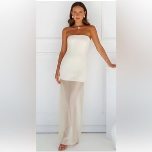 NWT Hello Molly White Strapless Maxi Dress